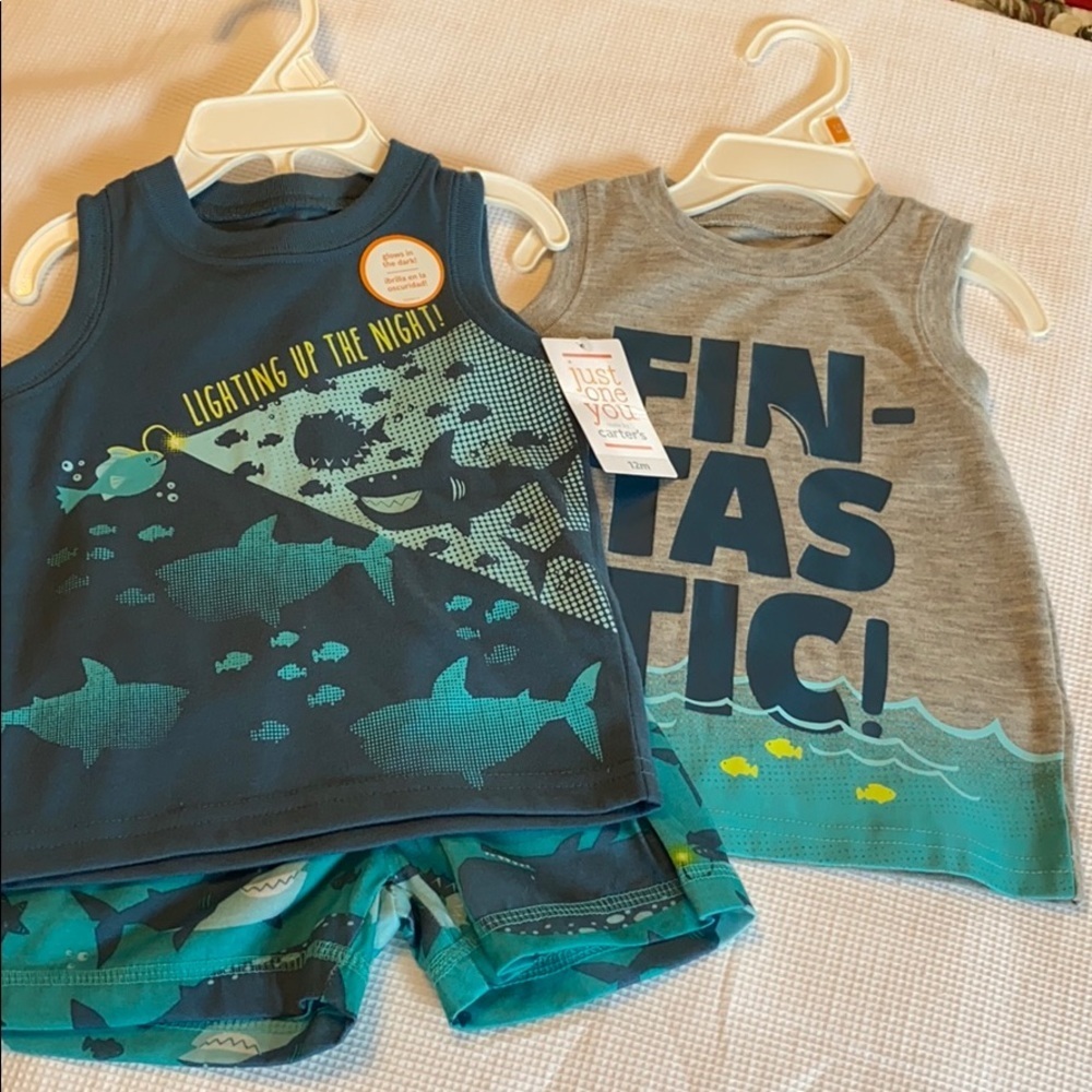Just one you 3 pieces T-shirt shorts size 12 month